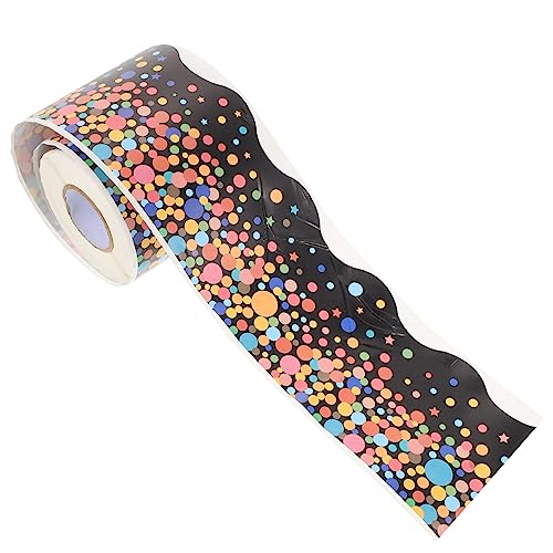 KALLORY 1 Rolle Pinnwand-aufkleber Dekoration Abdeckung Für Planke Wandaufkleber Überbackener Pinnwandrand Tafel Bordumrandung Schulbehörde-randaufkleber Black Kupferplattenaufkleber von KALLORY