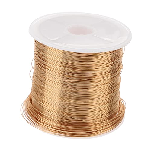 KALLORY 1 Rolle Saite Kupferdraht mit Farbdarstellungen Kabel flexibler Draht zur Schmuckherstellung Perlenschnur Schmuckdraht Basteln Seilarmband selber machen Basteldraht Golden von KALLORY