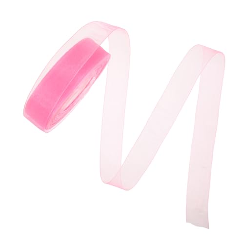KALLORY 1 Rolle Verpackungsband Bastelbänder Einwickeln Valentinstag Band Valentinstag-satinband Blumensträuße, Die Bänder Einwickeln Dekorative Wickelbänder Organza-satinband Rosa Chiffon von KALLORY