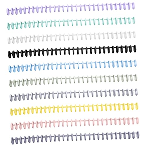 KALLORY 1 Satz Binde Ring Spiral- Bindung Bindering-snap Aktenordner Kreise Notizbuch Scrapbook Binder Ringe Kreisbindemittelringe Farbige Loseblattringe Loseblattordner Plastik 10 Stück von KALLORY