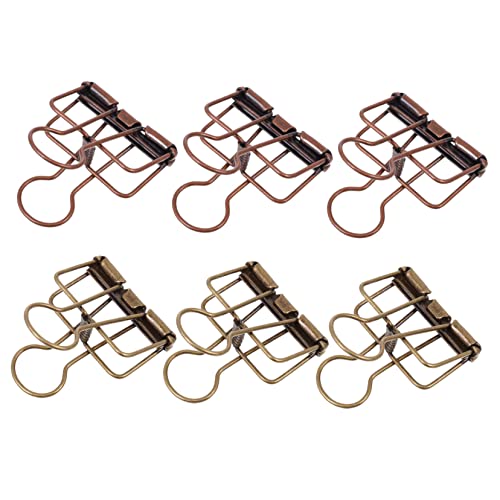 KALLORY 1 Satz Bronze -schwalbenschwanzclip Büroklammern Bunt Clips Retro Klemmen Organisieren Goldene Büroklammern Papierklammern Sortiert Büroklammerklemme Klemmen Für Büro Eisen 6 Stück von KALLORY