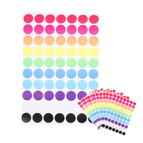 KALLORY 1 Satz Bunte Punktetiketten Runden Farbe Blau Vinyl Klebrig Kreis Dot -etiketten Für Farbig Mit Flecken Klebstoffpunktetiketten Etiketten Klassifizieren Aufkleber 20 Blatt von KALLORY