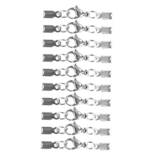 KALLORY 1 Satz Clip Karabinerverschluss Schmuck Kettenverbinder Verschluss Armbandverbinder Verschluss Karabinerverschlüsse Kettenverbinder Edelstahl Silber 20 Stück von KALLORY