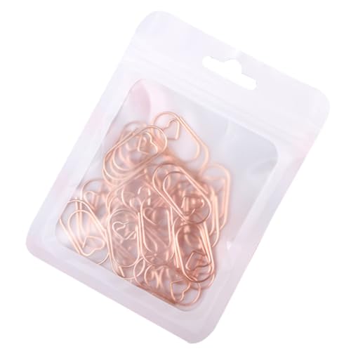 KALLORY 1 Satz Datenfixiernadel Klassenpreise Für Papierclips Herz -lesezeichen Herz Büroklammer Clips in Herzform Lesezeichen-clips Herzförmige Papierklammern Legierung Golden 50 Stück von KALLORY
