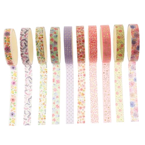 KALLORY 1 Satz Dekoratives Klebeband Gold Papier Dekorateur Sammelalbum Washi-tape-dekoration Washi Tape Zum Aufzeichnen Scrapbook-washi-tape Washi-tape Dünn Blumen-washi-tape 10 Rollen KALLORY 1 Satz Dekoratives Klebeband Gold Papier Dekorateur Sammelalbum Washi-tape-dekoration Washi Tape Zum Aufzeichnen Scrapbook-washi-tape Washi-tape Dünn Blumen-washi-tape 10 Rollen von KALLORY