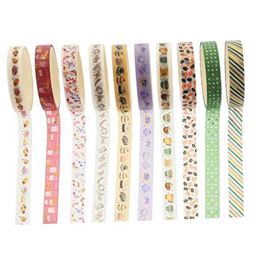 KALLORY 1 Satz Dekoratives Klebeband Papier Handwerk Kunst Wickelbänder Scrapbook-diy-klebebänder Uv Diy Washi Tape Basteln Farbiges Washi-tape Dekorative Bänder 10 Rollen KALLORY 1 Satz Dekoratives Klebeband Papier Handwerk Kunst Wickelbänder Scrapbook-diy-klebebänder Uv Diy Washi Tape Basteln Farbiges Washi-tape Dekorative Bänder 10 Rollen von KALLORY