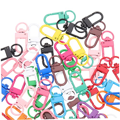 KALLORY 1 Satz Drehbare Riemenschnalle Schlüssel Drehverschlüsse, Karabinerhaken Schwenken Hummerschere Lanyard-schnalle Auslösen Schließe Zinklegierung Colorful 50 Stück von KALLORY