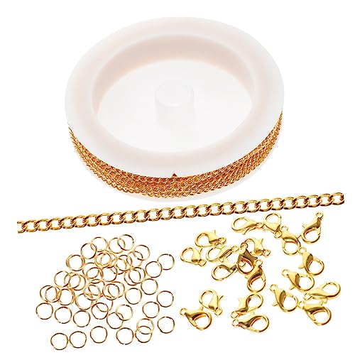 KALLORY 1 Satz Eisenkettenarmband Doppelte Karabinerverschlüsse Offene Biegeringe Für Die Schmuckherstellung Schlüssel Sprungringe Handgefertigtes Kettenzubehör Golden Legierung von KALLORY