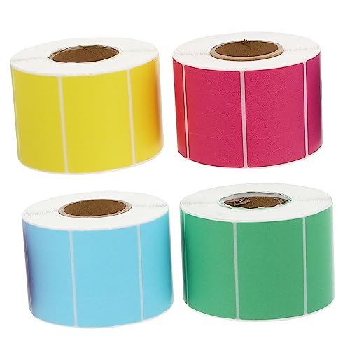 KALLORY 1 Satz Farbenfrohe Thermische Papieretiketten Thermisches Etikett Thermal- Aufkleber Wasserdicht Aufkleber Beschriftungen Wasserfeste Thermoetiketten Mini Drucker 4rollen von KALLORY