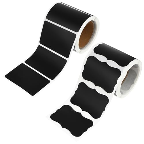KALLORY 1 Satz Food -logo -aufkleber Lebensmitteletikett Wasserdicht Spülmaschine Essen Etikettenaufkleber Für Zutaten Namensetiketten Für Zutaten Pvc Schwarz 300 Stück von KALLORY