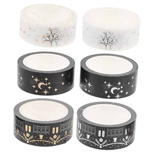 KALLORY 1 Satz Goldstempel- Und Silberstempelband Material Für Scrapbooking-klebeband Goldfolie Handdekoration Washi Tape Zum Aufzeichnen Scrapbooking Washi Tape Flüsterpapier 6rollen von KALLORY