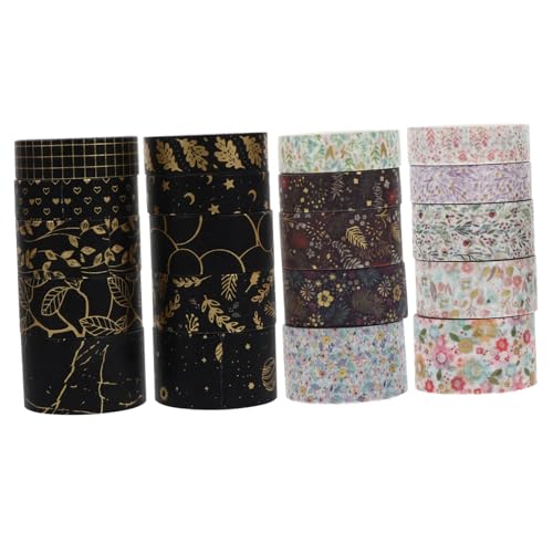 KALLORY 1 Satz Handbuch Und Klebeband Journaling Dünn Sammelalbum Dekorativ Farbig Scrapbook Scheckheft Aufklebebuchstaben Stickern Stickbilder Washi -klebeband Wickelband Papier 20 Rollen von KALLORY