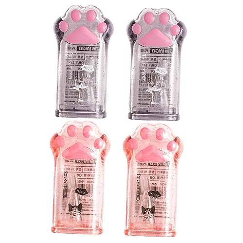 KALLORY 1 Satz Katzenstiftmesser Katzenkrallen-bleistiftspitzer Handbuch Cartoon-tier-bleistiftspitzer Klaue Süße Manuelle Schreibwaren Haustiere Pfote Rosa Metall 4 Stück von KALLORY