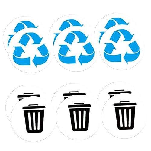 KALLORY 1 Satz Klassifizierungsaufkleber Müll Einfach Und Groß Wand Montiert Etiketten Für Papierkörbe Recycling-aufkleber Wasserdichtes Recycling-schild Aufkleber Recyceln Pvc 12 Stück von KALLORY