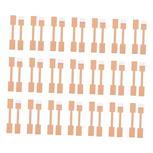 KALLORY 1 Satz Kraft -ring -tags Schmuck Papieretikett Schild Für Stichworte Kraftetiketten Etiketten Aus Kraftpapier Quadratische Aufkleber Kraft -tags Selbstklebend 200 Stück von KALLORY