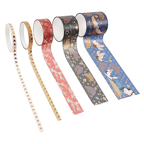 KALLORY 1 Satz Kranband Buchband Dekoratives Klebeband Zum Basteln Süßes Band Heftband Dekoration Gold Scrapbooking Washi Tape Diy Washi Tapes Sammelklebeband Klebebänder Papier 5rollen KALLORY 1 Satz Kranband Buchband Dekoratives Klebeband Zum Basteln Süßes Band Heftband Dekoration Gold Scrapbooking Washi Tape Diy Washi Tapes Sammelklebeband Klebebänder Papier 5rollen von KALLORY