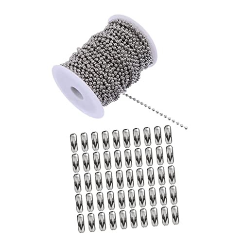 KALLORY 1 Satz Perlenkette aus Edelstahl rostfrei Layering Halskette Detangler Ball Schnalle Draht zur Schmuckherstellung Halskette Verbindungskette DIY-Ketten Silber von KALLORY