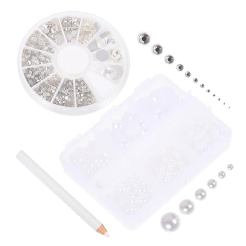KALLORY 1 Satz Perlglas farbig Diamant -Set UV Schmuck Wohnung Strasssteine Herstellung Strassnägel Nagel Edelsteine Strass Handwerk Strassperlen zarte Nagelperlen Harz von KALLORY