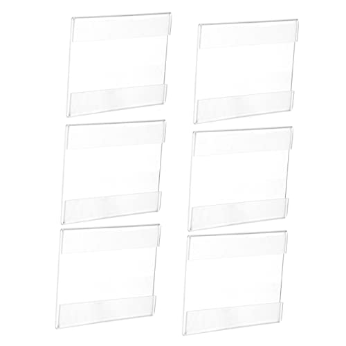 KALLORY 1 Satz Schild Aus Acryl Steht Für Etiketthalter Stand Display Aufkleberanzeige Desktop-menü-aufbewahrungsregal Acrylanzeigestand Schilderhalter Aus Acryl Preisschildhalter 6 Stück von KALLORY