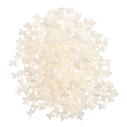 KALLORY 1 Satz Schmetterling Ohrringe Material Farbig Machen Klein Runden Reiz Charme Schmuck Schmetterlingsperle Armband-anhänger Perlen Zur Herstellung Von Armbändern Abs Weiß 300 Stück von KALLORY