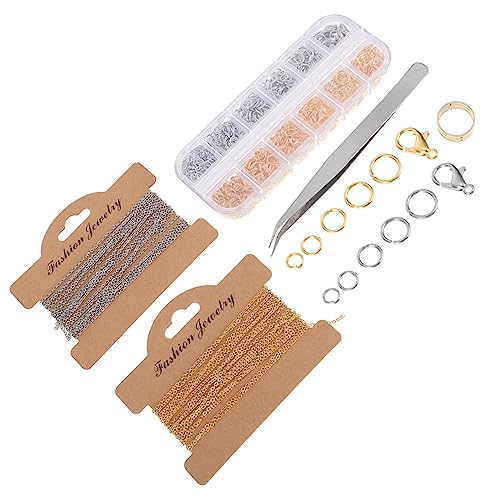 KALLORY 1 Satz Schmucksets Ketten zur Schmuckherstellung Silber DIY Schmuck Schlüssel für bastelzeug craft schmuckwerkzeug Pinzette selber machen handwerkliche Herstellung von Ketten Eisen von KALLORY