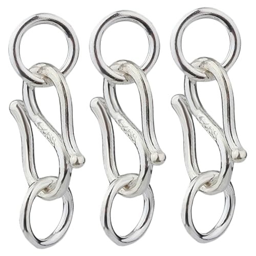 KALLORY 1 Satz Silberzubehör S Buckle Schmuck Haken Schlüssel Herstellung Armband Verbindungsverschlüsse Armband Verbinden Verschlüsse Armband Diy Verschlüsse S925 Silber 3 Stück von KALLORY