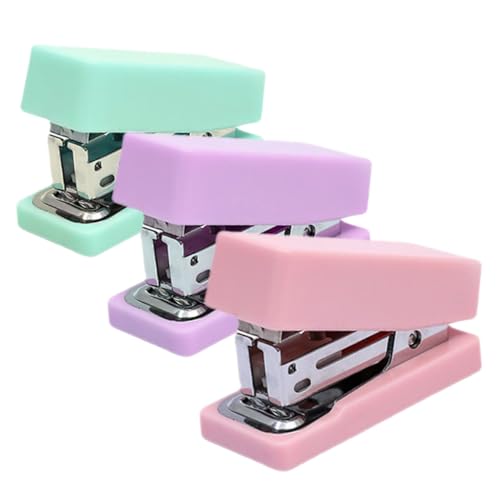 KALLORY 1 Satz Tragbarer Hefter Klein Mini-hefter Hefter Für Schreibtisch Heavy Duty Broschürenhefter Handhefter Manueller Tischhefter Kompakter Hefter Metall 3 Stück von KALLORY