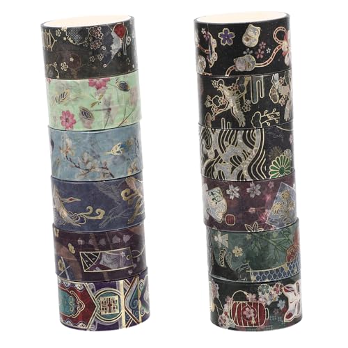 KALLORY 1 Satz Washi-tape Klebrig Band Sammelalbum Scrapbooking Washi Tape Washi Tapes Zum Basteln Scrapbooking-diy-klebebänder Journaling Tape Junk-journal-zubehör Flüsterpapier 12rollen von KALLORY