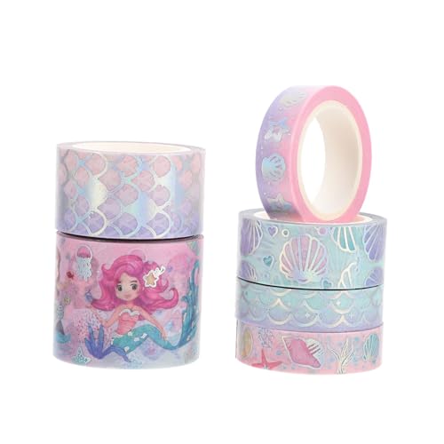 KALLORY 1 Satz Washi-tape Washi -klebeband Dekoratives Washi Tape Washi-sticker Zum Journaling Sammelalbumklebstoffe Washi Tape Zum Aufzeichnen Scrapbooking Washi Tape Aufkleber 6rollen von KALLORY