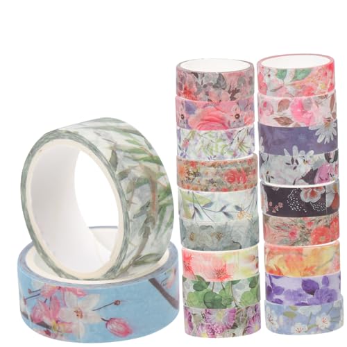 KALLORY 1 Satz Washi-tape-set Farbig Klebeband Dekorativ Dekoration Pastell Muster Natur Washi-tape Für Scrapbooking Washi-tape Zum Journaling Sammelklebeband Aufkleber 20 Rollen von KALLORY
