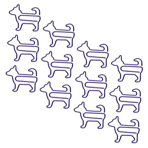 KALLORY 1 Satz Welpenstift Geformt Schulzeitung Clips Tiere Für Dackel Bunt Papierklammern Cartoon Hund Büroklammern Schreibwaren-clip Büroklammern Süß Metall Violett 12 Stück von KALLORY