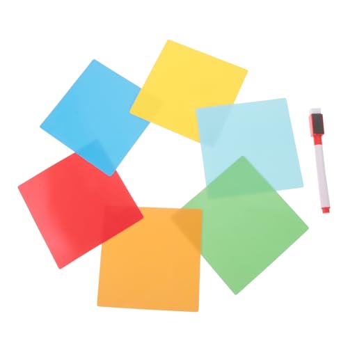 KALLORY 1 Satz klebrige Aufkleber doppelt Hängendes Whiteboard, trocken abwischbar klebriges Whiteboard wiederverwendbar klebriger Nachrichtenaufkleber Etiketten Schutzfilm Zufällige Farbe von KALLORY