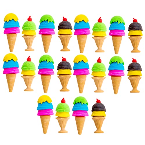 KALLORY 1 Satz -radiergummi Schule Miniatur Party Schreibwaren Geformt Krapfen Snack Radiergummi Dekorative Mini-radierer Mini-radiergummis in Lebensmittelform Kindergäuer 20 Stück von KALLORY