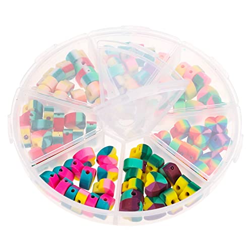 KALLORY 1 Schachtel Herzperlen Für Die Herstellung Von Halsketten Groß Schnell Perlen Für Schmuckhersteller Herz Charme Schlüssel Herzperlen Selber Machen Bastelt Herzperlen Polymer-ton von KALLORY