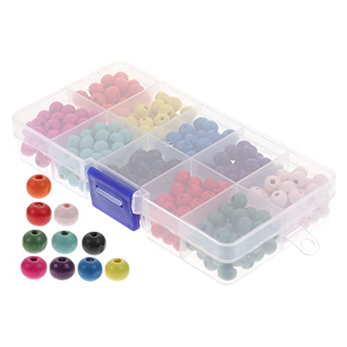 KALLORY 1 Schachtel Holzperlen gemacht Dekorationen klein klobige Perlen sortiert Lose Perlen Schmuck Perlen machen Perle in gemischter Farbe Armbandherstellung liefert Perle hölzern von KALLORY