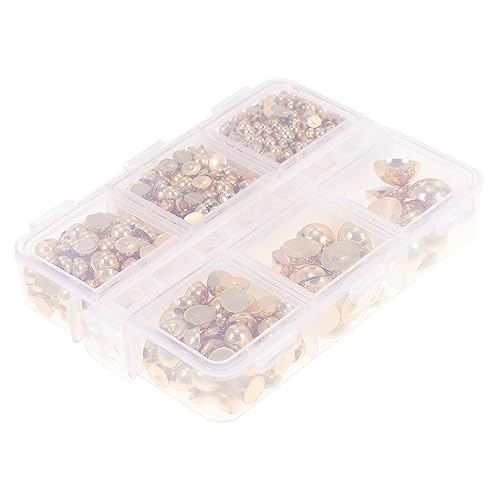 KALLORY 1 Schachtel Nachahmung Perlendiamant -set Herstellung Perlen Nagel Charms Handwerk Strassperle Lieferungen Hälfte Perlen Für Schmuckhersteller Nagelsteine Nagelperlen Abs Golden von KALLORY