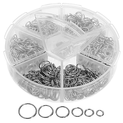 KALLORY 1 Schachtel Öffnungsringzubehör klein Schlüssel farbig offen Herstellung Schmuckzubehör und Zubehör runde Verbindungsringe Jump-Ring- Biegeringe für Schmuck Metall Silber von KALLORY