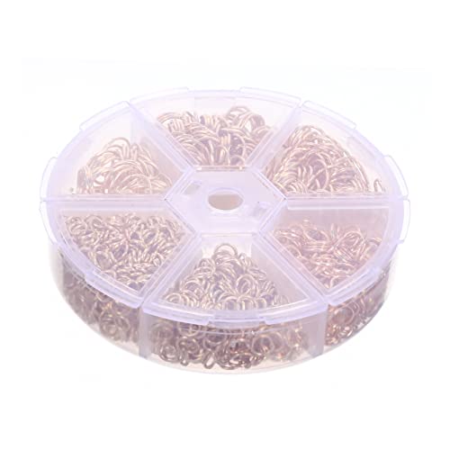 KALLORY 1 Schachtel Offenes Ringzubehörzubehör Schmuck Schlüssel Sprungringe-Kit Herstellung runden Charm-Befestigungsringe rostfreie Stahlsprungringe Ohrring Sprungringe Metall Golden von KALLORY