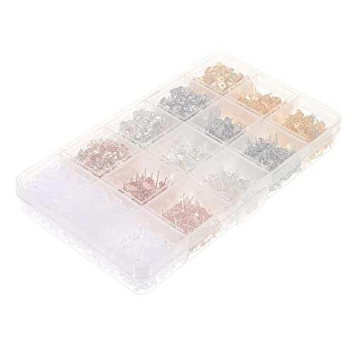 KALLORY 1 Schachtel Schmuckzubehör-set Ohrring Bausätze Rücken Bausatz Herstellung Ohrstecker Ohrschmuck Diy Schmuckzubehör Schmuckversorgung Runde Nieten Legierung von KALLORY