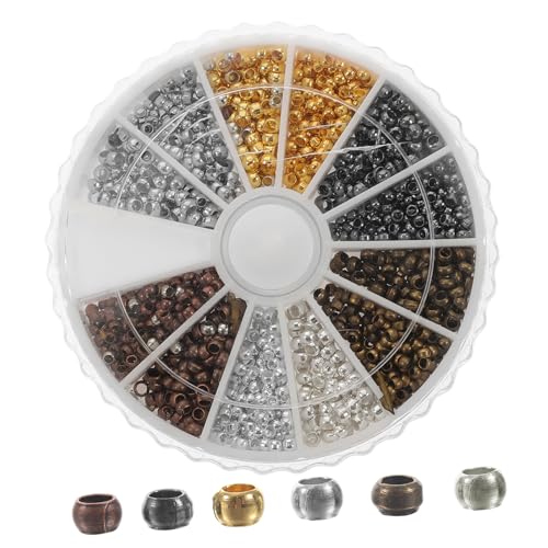 KALLORY 1 Schachtel Verstreute Perlen Halskette Zubehör Schmuck Perlen Für Armbänder Verschlüsse Strasssteine Ansteckblume Biegbar Bausatz Perlen-kits Wendel Crimpen Spacer Perlen Kupfer von KALLORY