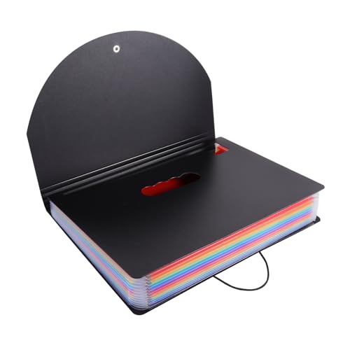 KALLORY 1 Stück Regenbogenordner Veranstalter Akkordeondateiordner Organisator aus Papier aufbewahrungstasche Halter für die Aufbewahrung von Papier Tragetasche für Papierkram Plastik Bunt von KALLORY