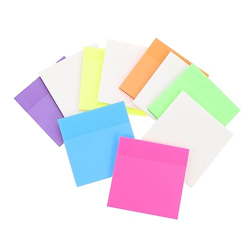 KALLORY 10 Buntes Fluoreszenzfilm -Index Patch Aufkleber sichtbare Notizen Schulmaterial süß Schreibwaren Multifunktions-Memo-Sticker Memo-Notizblöcke Memo -Pads Schulnotizen das Haustier von KALLORY