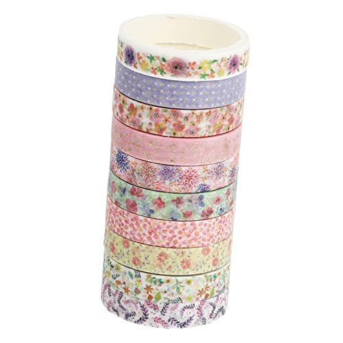 KALLORY 10 Rollen Heißprägeband Dekorative Materialien Kunstband Floristenband Blumen- Schrottbuch aufkleber Papier Klebeband selbstklebendes Washi-Tape Band für Tagebuch Heißprägepapier von KALLORY