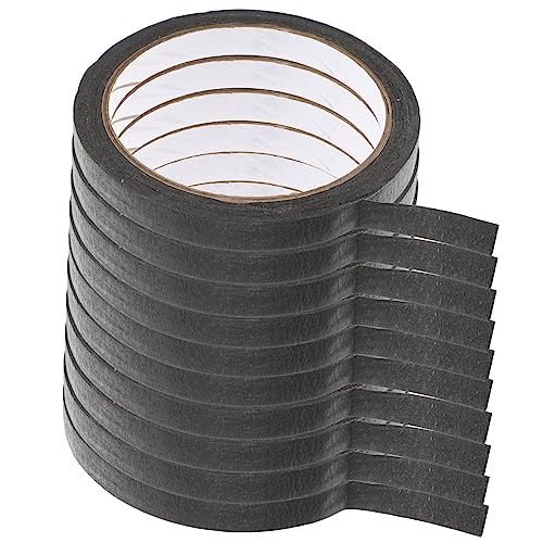 KALLORY 10 Rollen Temperaturfestes Abschirmband Papier Klebeband Klebrig Bunt Farbig Künstler-abdeckband Maskierung Handwerk Dünn Abdeckband Malen Fortgeschrittenes Zou Wen-papier Schwarz von KALLORY