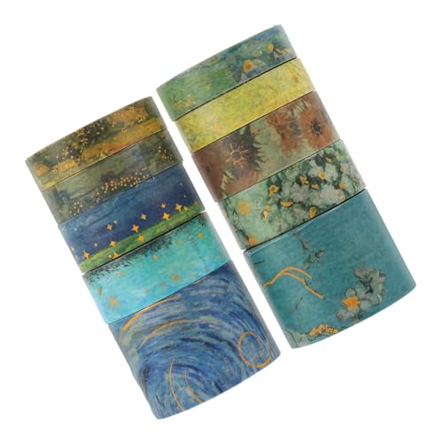 KALLORY 10 Rollen Washi-tape Aufkleber Pastell Selbstklebende Diy-klebebänder Stempelband Aus Molkereigold Dekorative Bänder Für Sammelalben Mit Goldprägung Bedruckte Klebebänder Papier KALLORY 10 Rollen Washi-tape Aufkleber Pastell Selbstklebende Diy-klebebänder Stempelband Aus Molkereigold Dekorative Bänder Für Sammelalben Mit Goldprägung Bedruckte Klebebänder Papier von KALLORY