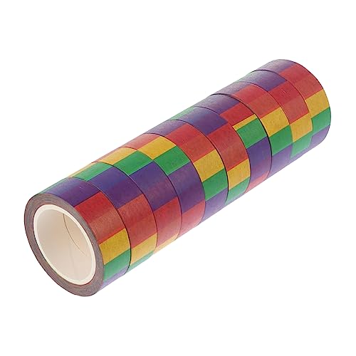 KALLORY 10 Rollen Washi-tape Handwerk Abdecken Von Dekorativen Bändern Kunstband Diy-klebebänder Zum Basteln Farbe Farbig Scrapbooking Sammelalbum Ästhetisch Papierbänder Bunt Aufkleber von KALLORY