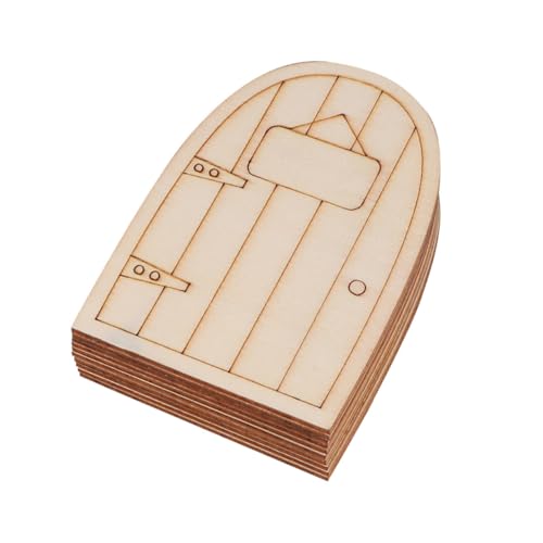 KALLORY 10 Stück Holzelf -türverzierungen Fee Türschmuck Holzverzierung Mini-holzdekoration Gartendekoration Handwerkliche Holzdekoration Gartenverzierung Miniaturdekoration Hölzern von KALLORY