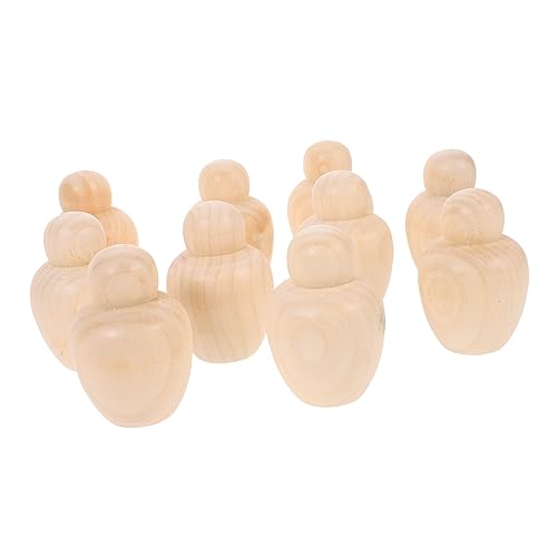 KALLORY 10 Stück Holzspielzeug unbemalt klein Basteln für Zahlen Handwerk puppe Menschen Holzfigurenspielzeug Minifiguren DIY-Bastelmaterial aus Holz Miniaturen von KALLORY