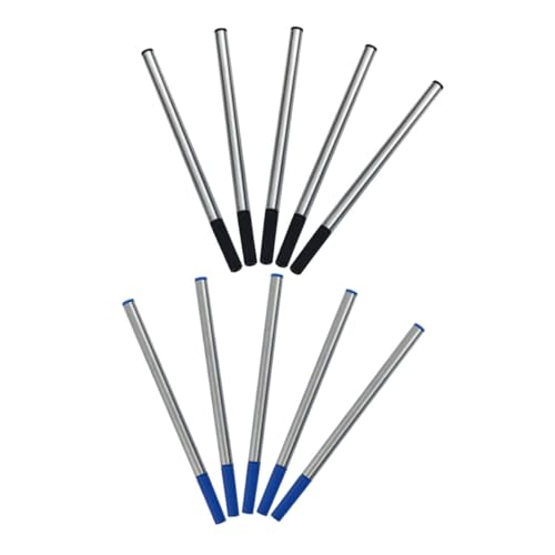 KALLORY 10 Stück Metall-gelstift-minen, Kugelschreiber-minen, Ersatz Für Tief Pigmentierte Tinte, Standard-tintenmine Für Reibungsloses Schreiben, Ersatztinte von KALLORY