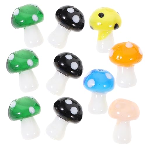 KALLORY 10 Stück Mushroom Spacer Perlen für DIY Schmuck Basteln Vielseitige Lose Perlen für Armbänder und Handarbeiten von KALLORY